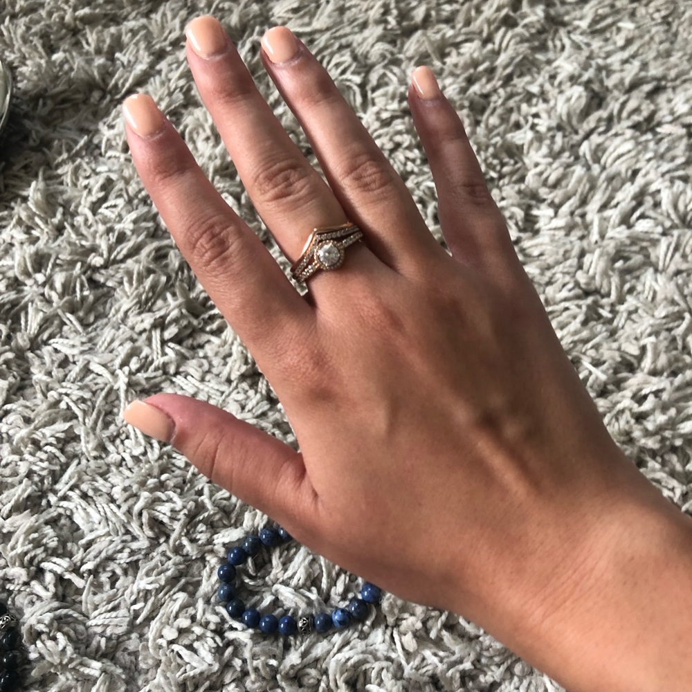 Pandora rose gold shining wish ring size 7